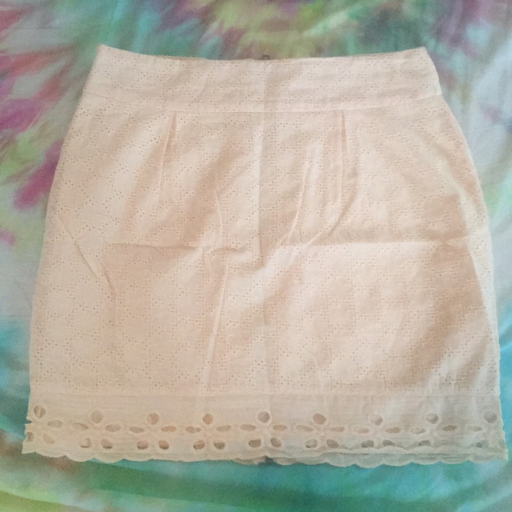 Peach floral lace pencil skirt size 2